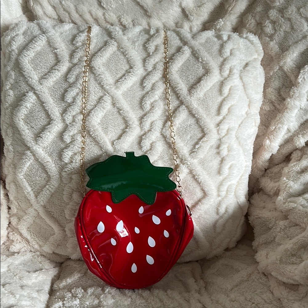 Strawberry-Shaped Crossbody Accessory Bag